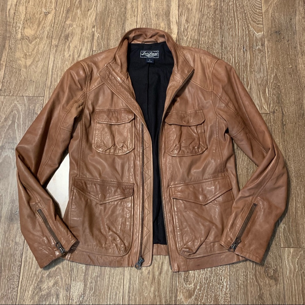 Lucky Brand Legend Brown Motorcycle Leather Jacket